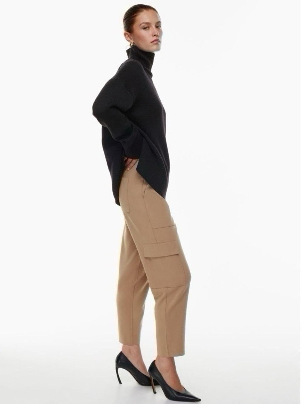 NEW Aritzia Babaton Titan Linen Cargo Pants Humus Beige - Picture 5 of 11